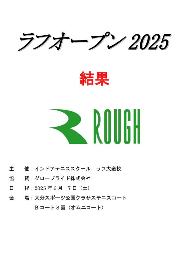 ラフオープン2025.6大会表紙　結果のサムネイル